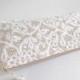White Lace Bridal Clutch, Classic Romantic Wedding Clutch for Bride, Elegant Cosmetic Purse