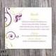 DIY Wedding Details Card Template Editable Word File Download Printable Purple Details Card Green Details Card Elegant Information Cards