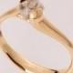 Raw Diamond Engagement Ring - 14K Gold Tension Set Engagement Ring, Unique Engagement ring, rough diamond ring, Alternative Engagement Ring