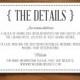 Printable Vintage Wedding Information Card Template - Dark Grey & White - Instant Download - Editable MS Word Doc - Orchid Collection