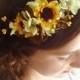 sunflower wedding, sunflower headband, sunflower headpiece, yellow flower crown, bridal headpiece, sunflower crown,  yellow floral crown