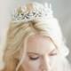 Royal Pearl Bridal Tiara-MARIE-AMELIE 2, Swarovski Bridal Tiara, Bridal Crown, Rhinestone Tiara, Wedding Tiara,Diamante Crown