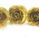 10 Gold crepe paper roses baby shower Gold WEDDING CENTERPIECE Gold DIY Wedding gold Cake Topper gold craft flowers boutonniere gold corsage