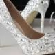 Celebrity Pointed Toe Sparkle Crystal Bridal Heels Shoes Shinny Heels