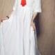 White Dress , maxi linen dress, Wedding maxi linen dress (In Stock) XXL,XXXL  / White Kaftan / Extravagant Long Dress / Party Dress C1003