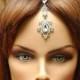 Hair Chain Accessory Bridal Headpiece Tikka Crystal Head chain, Tikka Headpiece, Bollywood Headpiece, Gypsy Jewelry, Tribal Jewel