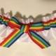 Rainbow Satin Bridal Keepsake Wedding Garter - Gay Pride Lesbian Wedding - LGBT Garter