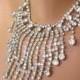 Statement Necklace, Great Gatsby Jewelry, Rhinestone Runway Collar, Diamante Statement Bib, Art Deco Statement Jewelry, Wedding Jewelry