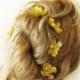 yellow  flower hair clip, wedding hair accessories,  bridal hair accessory,  wedding, bridal headpiece,Bridesmaid Hair