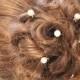 White Pearl Hair Pins. Set of 5, 8mm White Swarovski Crystal Pearls. Bridal Hair Accessories.