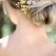 Gold Leaf Laurel Hair comb, Boho Bridal hair comb, Vintage Bridal Crystal haircomb, Bohemian Wedding Gold Hair accessory - 'AUGUSTINA'