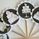 Wedding Cake - Bridal Shower Cupcake Toppers