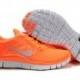 Authentic Women Nike Free Run 3 Total Orange Silver Platinum Volt Coral Shoes Cheap Hot Sale