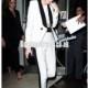 Black and White Pant Suit With Sexy Deep Plunge Front