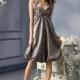 A-line Halter Knee-length Taffeta Bridesmaid Dress with Pelating and Bubble Skirt(BD0932)