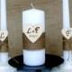 Unity Candle Rustic Unity Candle Set Personalized Unity Candles Unity Ceremony Set Rustic Candles Set Heart Personalized