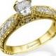 Princess cut engagement ring, Antique engagement ring, Princess diamond ring, Unique engagement ring, Milgrain ring, Vintage Ring, Band Ring
