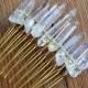 Raw Crystal Quartz Comb - Natural Rock Crystal Shards on a Gold Hair Comb - Healing Powerful Beautiful Hair Accessory.