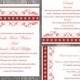 DIY Wedding Invitation Template Set Editable Word File Instant Download Printable Invitation Floral Wedding Invitation Red Invitations
