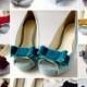 Velvet Bow Shoe Clips,Set Of 2 For Bridal Wedding