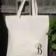 Monogram Initial Tote Bag - Bridesmaid Gift Bags - Welcome Bags for Wedding -You choose letters- Custom Tote Bags-Flower Girl