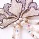 White Pearl Brooch, Wedding Jewelry, Art Nouveau Pin, Bridal Jewelry, Pearl Wedding Headpiece, Art Nouveau Brooch,