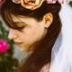 Bridal Veil, Bridal Flower Crown, Bridal Crown, Bridal Halo,Rose Flower Crown,Bridal Hair Piece, Flower Girl Crown, Boho Veil,Woodland  Veil