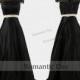 Elegant Cap Sleeves Beads Bodice Black Two Pieces Evening Dress/Black Two Pieces Prom Dress/Custom Made 0473