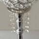 Silver Bling Rhinestone Flower Ball Stand OR Candle Holder Wedding Centerpiece with crystal hanging  ornaments