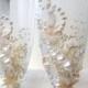 Starfish wedding champagne glasses, beach wedding toasting flutes in ivory, destination wedding reception