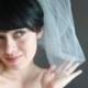 Bridal bubble veil White Ivory or Champagne tulle retro bride mod modern bride wedding - MONIQUE