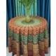Green Peacock Round Throw Tapestry