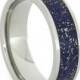 Wedding Sale Titanium Ring with 14k Gold, Meteorite Shavings, and Blue, Green, or Purple Stardust Inlay, Meteorite Wedding Band