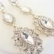 Long Rhinestone and Crystal Earrings, Bridal Earrings, Vintage Wedding, Gold Rhinestone Jewellery, Decorative Earrings, Crystal Earrings
