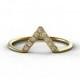 Diamond V Ring, Chevron Diamond Ring, Modern Engagement Ring, Stacked V Ring, Dainty  Wedding Ring.