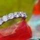 1.50 CT pave set Wedding Engagement Band Ring Solid Real 14k or 18k White Gold , Amorphous Lab Created Diamond Bridal Band