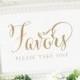 Favors Sign - 5 x 7 sign - DIY Printable sign in "Bella" antique gold - PDF and JPG files - Instant Download