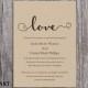 DIY Burlap Wedding Invitation Template Editable Word File Download Printable Rustic Wedding Invitation Heart Invitation Elegant Love Invite