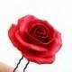 Red roses large rose, Wedding Hair Accessories, Bohemian Wedding Hairstyles Hair Flower
