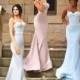 Elegant Light Pink Blue Gray Bridesmaid Dresses With Ruffles Spaghetti Neckline 2016 Mermaid Prom Gowns Floor Length Evening Party Dress Online with $98.37/Piece on Hjklp88's Store 