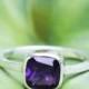 Silver Amethyst Ring Purple Engagement Rings Womens Jewelry