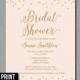 Blush Gold Bridal Shower Invitation pink glitter Digital or Printed
