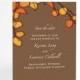 Orange Autumn Tree Leaves Save The Date Cards for Fall Wedding, Autumn Wedding Announcements. Custom Colors for Your Chosen Season
