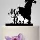 bride and groom silhouette wedding cake topper, monogram cake topper, funny cake topper,gold  wedding cake decoration, custom cake topper