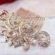 Rose Gold Bridal Comb - Wedding Hair Comb - Rose Gold Bridal Jewelry - Bridal Hair Accessories - Rose Gold Hair Comb - Blush Pink Bridal A18