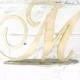 5 Inch Rustic Wedding Cake Topper Monogram Personalized in Any Letter A B C D E F G H I J K L M N O P Q R S T U V W X Y Z