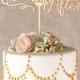 Gold Cake Topper, Golden Wedding Cake Topper, Happily Ever After Cake Topper, Custom Cake Topper, Golden Wedding Cake Topper