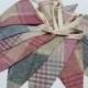 Tweed Fabric Bunting - 3 Colour Mix of Lilac, Pink & Blue Flags in 2.5m, 3.5m or 4.5m Lengths