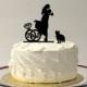 ADD YOUR CAT Personalized Wedding Cake Topper with Your Family Last Name Silhouette Cake Topper Bride + Groom + Pet Cat Monogram