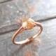 Peach Diamond Ring - Grey Peach Rose cut Rustic Diamond, 14 k Gold, Prong Set, Modern Engagement ring, Wedding Set, Rough, Raw, Stacking